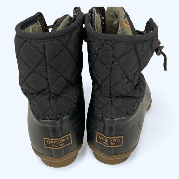 Sperry Women's Saltwater Quilted Duck Boots - Black Size 10 #STS94063 - Picture 4 of 8